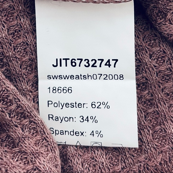 Shein Long Sleeve Crop Top Mauve Size Medium - Picture 6 of 8